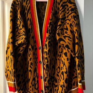 Leopard Print Cardigan Sweater